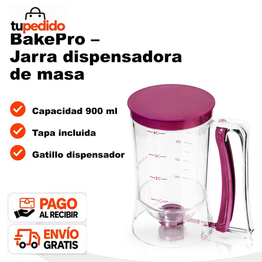 BakePro – Jarra Dispensadora de Masa con Tapa