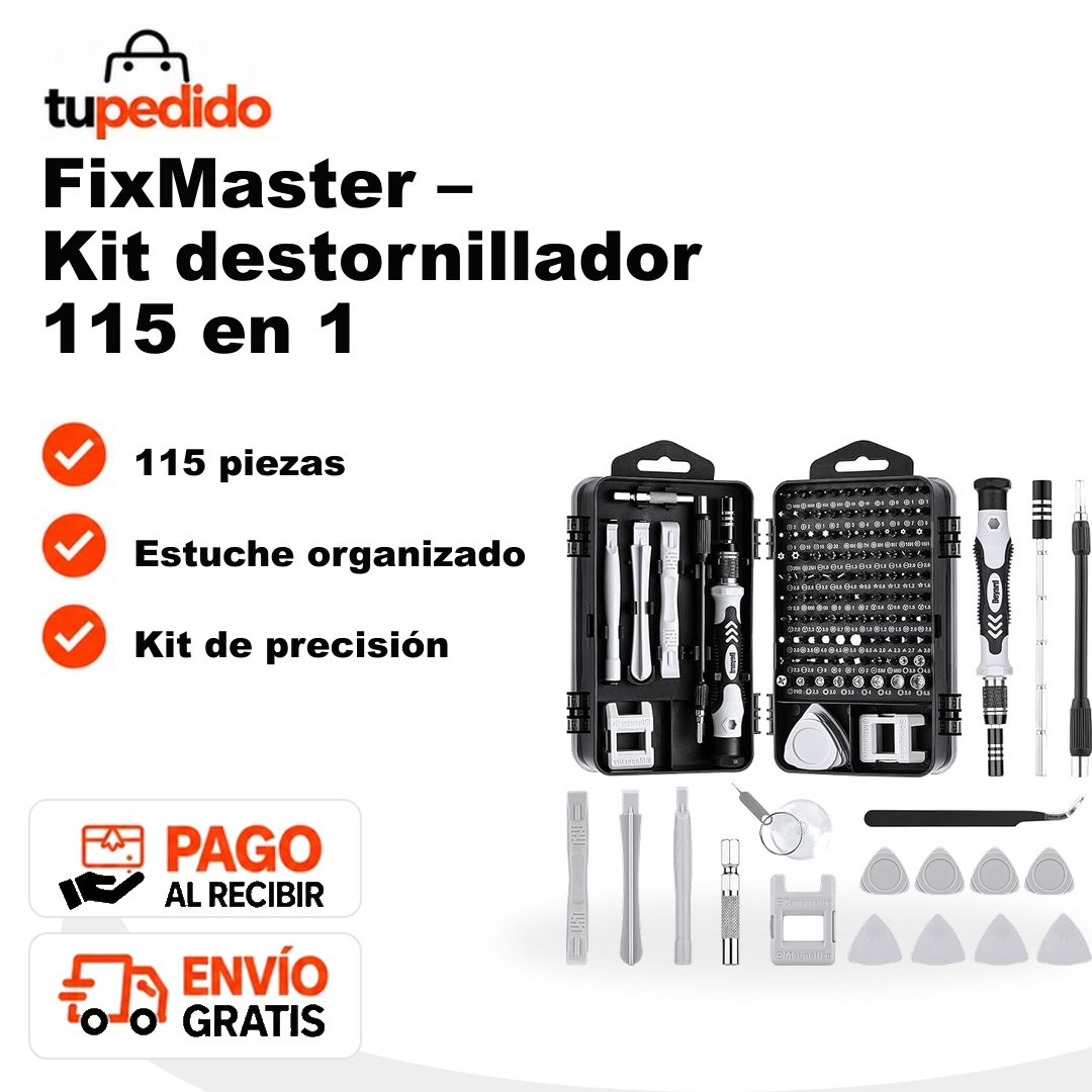 FixMaster – Kit de Destornilladores de Precisión 115 en 1