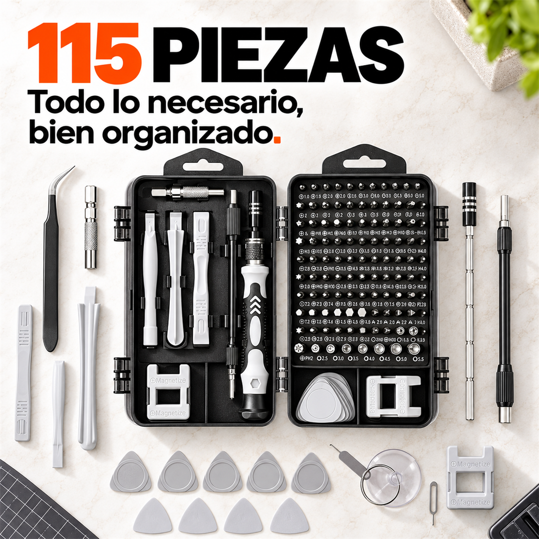 FixMaster – Kit de Destornilladores de Precisión 115 en 1