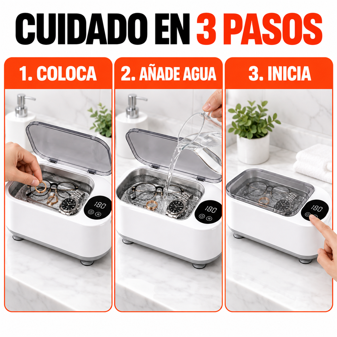 UltraClean — Limpiador ultrasónico portátil multifunción