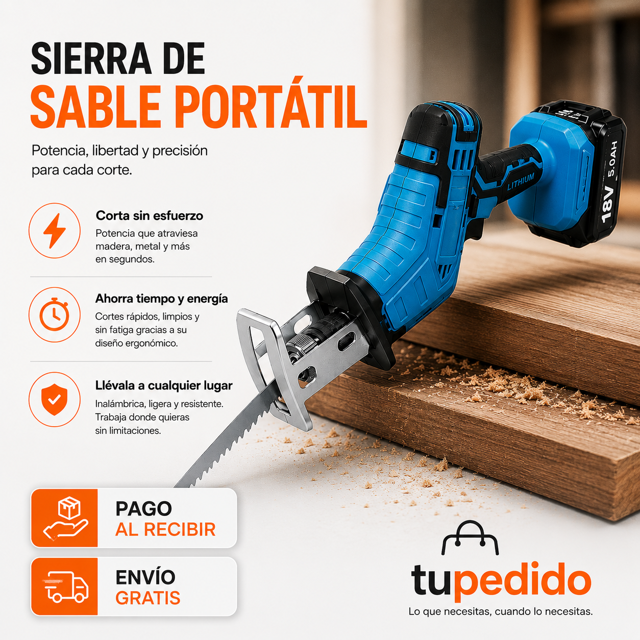 Sierra de sable con dos bateria