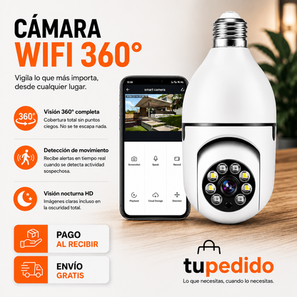 Cámara de seguridad inalámbrica adaptador bombilla