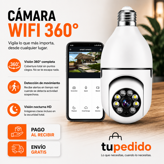 Cámara de seguridad inalámbrica adaptador bombilla
