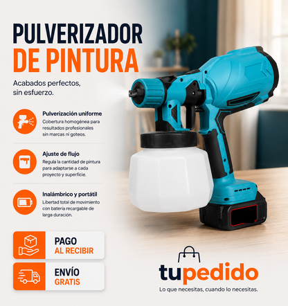 Pistola para pintar eléctrica inalámbrica con doble batería
