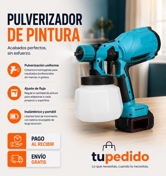 Pistola para pintar eléctrica inalámbrica con doble batería
