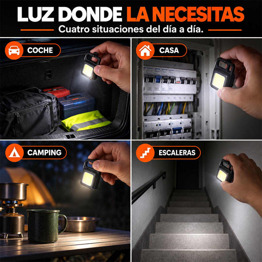 LumiKey — Linterna llavero Mini COB LED