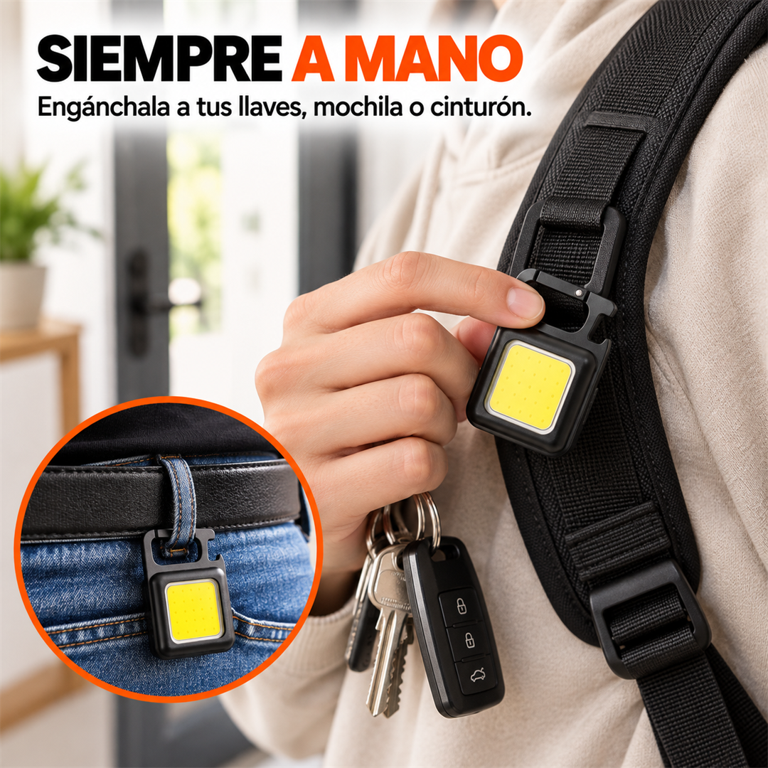 LumiKey — Linterna llavero Mini COB LED